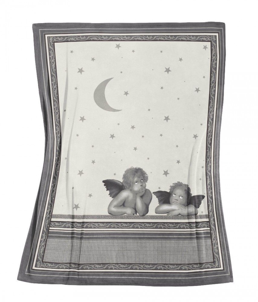 Fleuresse Microfaser-Flausch-Decke Kuscheldecke 150x200 Engel Grau 3251-08