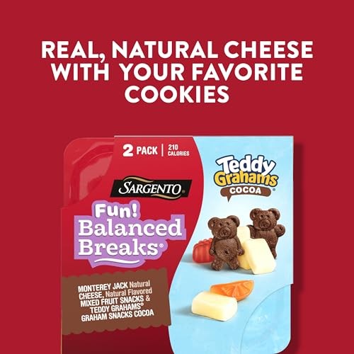 Sargento Fun! Balanced Breaks Monterey Jack Natural Cheese, Natural Flavored Mixed Fruit Snacks & TEDDY GRAHAMS Graham Snacks Cocoa, 2 Pack thumbnail