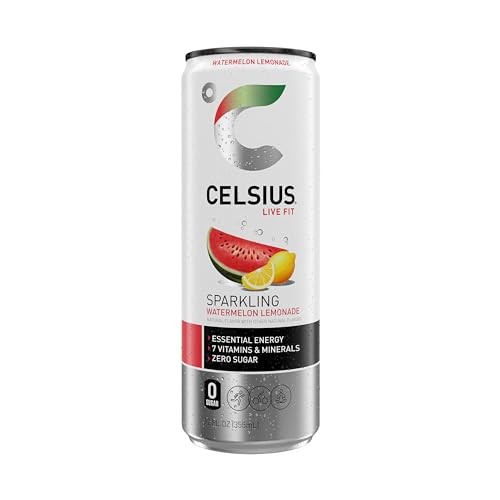 CELSIUS Sparkling Watermelon Lemonade, Functional Essential Energy Drink 12 Fl Oz (Pack of 12) thumbnail