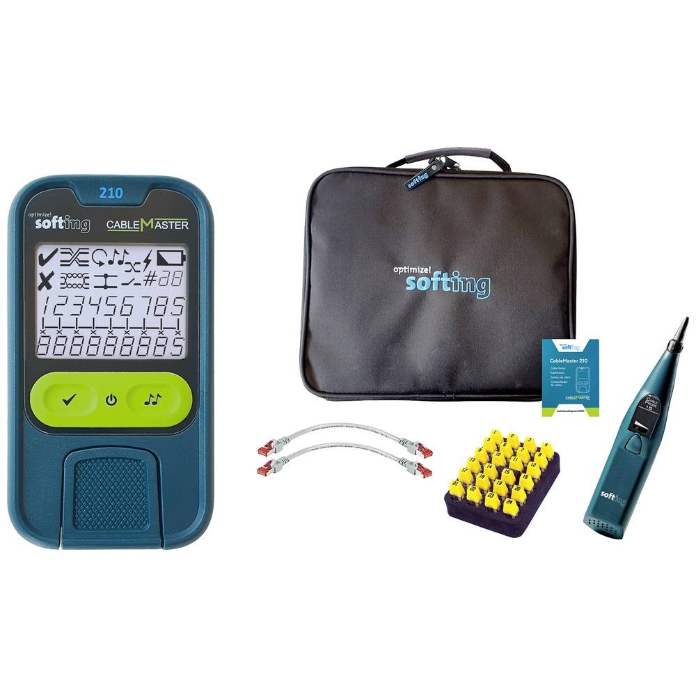 Softing 226112 Cable Master 210 Kit Compact Ethernet Tester with T