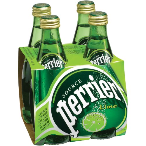 Perrier Sparkling Water, Lime 11 Fl Oz Bottles, 4 Ct (Pack of 6)