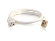 C2G 6ft 12AWG Power Cord (IEC320C20 to IEC320C19) - White