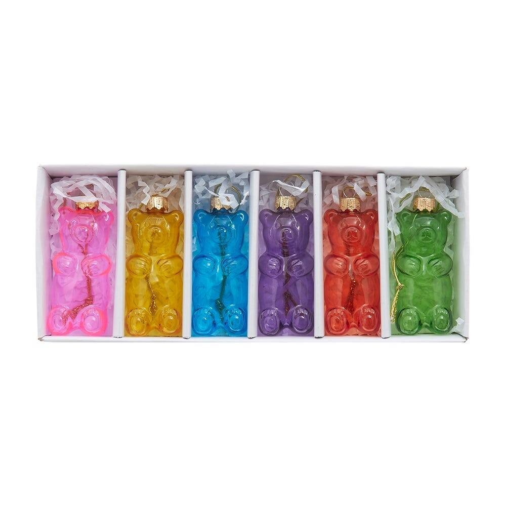 Kurt Adler Noble Gems Glass Gummy Bear Ornaments 6-Piece Set - Multicolored thumbnail