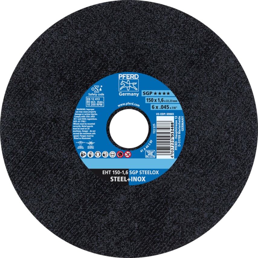 Pferd Type 27 Sgp-Inox Depressed Center Thin Cut-Off Wheel  6 Inches Dia  0.045 Inches Thick  7/8 Inches Arbor  46 Grit - 1 per EA - 69865
