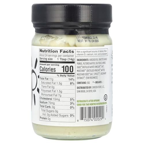 Chosen Foods, Roasted Garlic Mayo, 12 Fl Oz (355 Ml) thumbnail