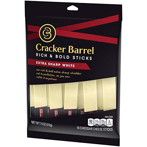 Cracker Barrel Extra Sharp White Cheddar Cheese Sticks (10 Sticks) thumbnail