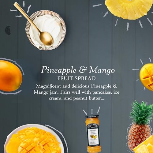 St Dalfour Pineapple & Mango French Fruit Spread (10 Oz) - 100% from Fruit - No Synthetic Nitrates or Nitrites - No Cane Sugar Added - Naturally Sweet thumbnail