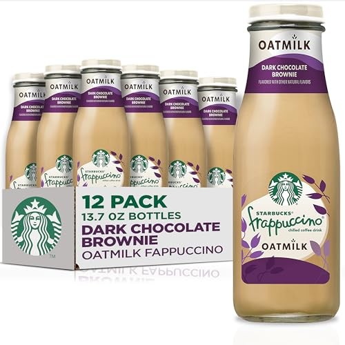 Starbucks Oatmilk Frappuccino  Coffee Drink  Dark Chocolate Brownie  13.7 Fl Oz Bottles  (12 Pack)  Iced Coffee