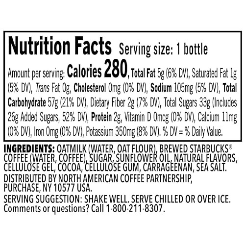 Starbucks Oatmilk Frappuccino  Coffee Drink  Dark Chocolate Brownie  13.7 Fl Oz Bottles  (12 Pack)  Iced Coffee thumbnail