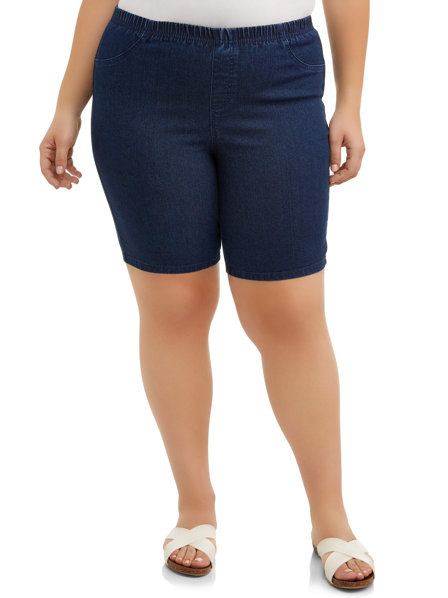 Just My Size Plus Size Stretch Pull-on Elastic Waist Bermuda Shorts