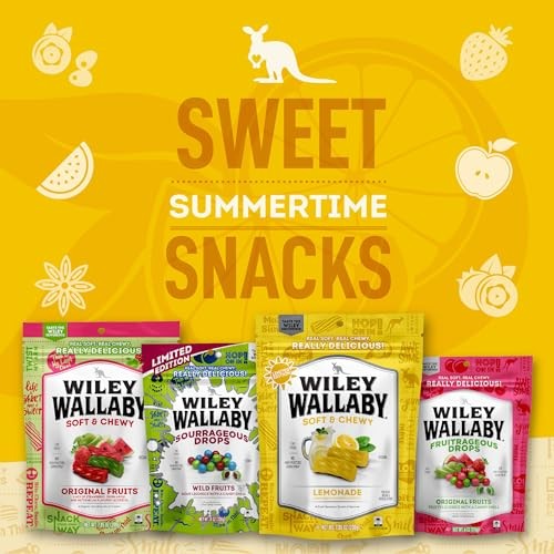 Wiley Wallaby Licorice 7.05 Ounce Classic Gourmet Soft & Chewy Australian Lemonade Licorice Candy Twists, 3 Pack thumbnail