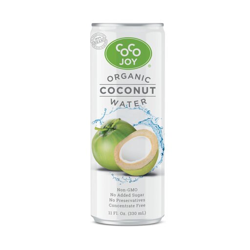 100% Organic Coco Joy Premium Coconut Water 11 Fl Oz Can - 12 or 24 Pack Refreshing, Non-GMO, No Added Sugar, Packed with Electrolytes, No Preservativ