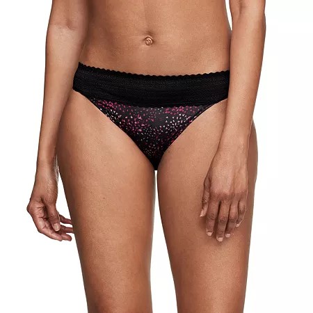 Warners No Pinching, No Problems Lace Bikini- 5509, Small, Black
