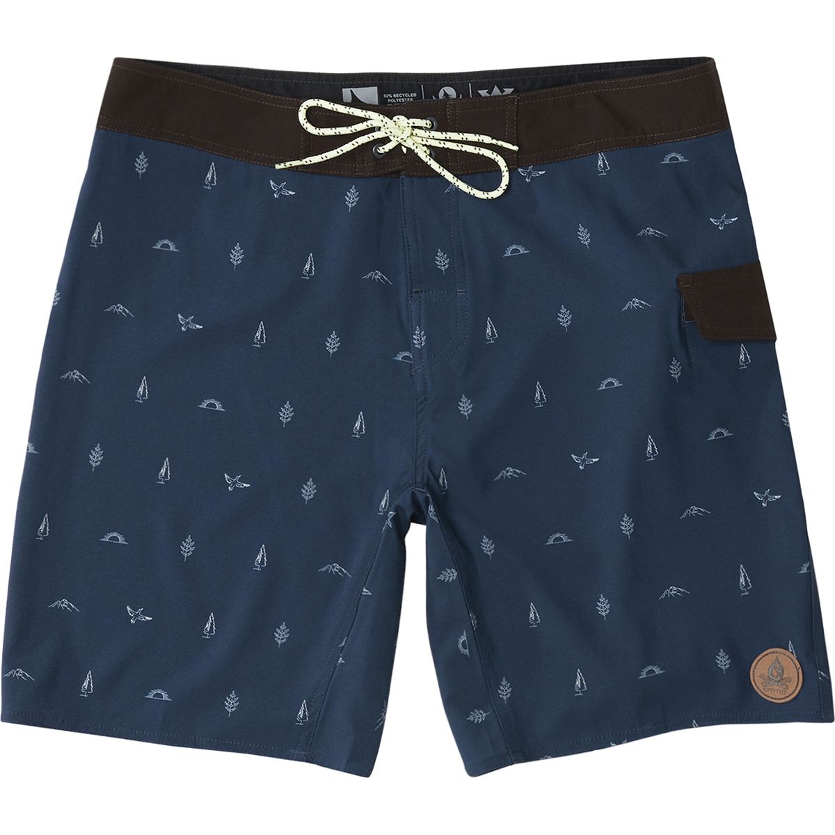 HippyTree Men's Motif Trunk - 36 - NAVY
