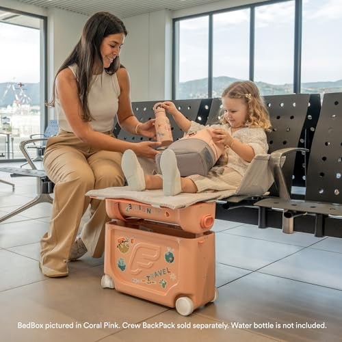 Stokke Jetkids BedBox - Arctic Blue: Carry on Suitcase, Hardside Spinner Wheels, Ultra Lightweight, Removable Strap
