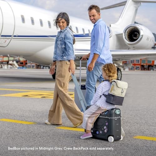 Stokke Jetkids BedBox - Arctic Blue: Carry on Suitcase, Hardside Spinner Wheels, Ultra Lightweight, Removable Strap