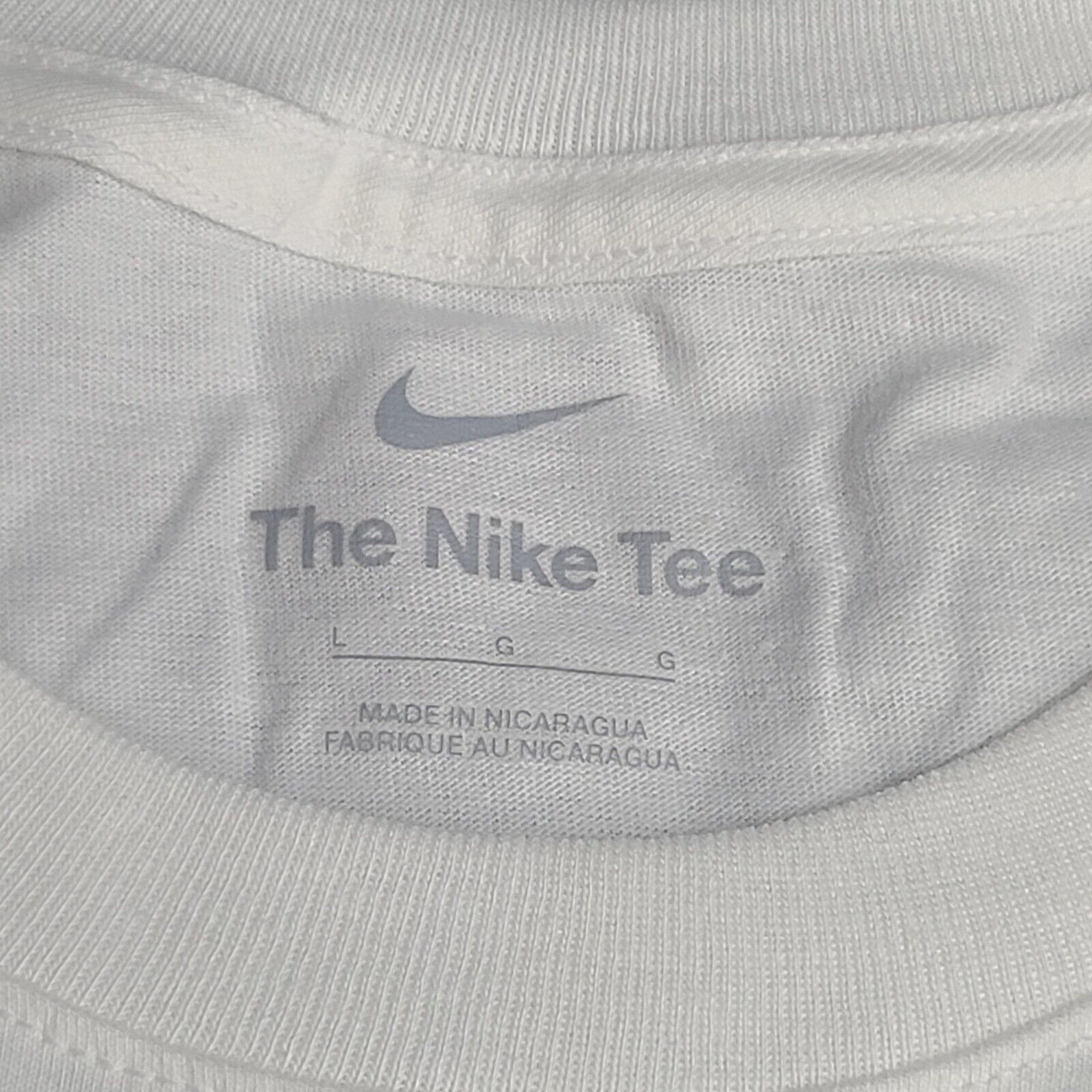 Nike Shirt Mens Large White Orange Swoosh Running Sportswear Cotton New Tee 65 thumbnail