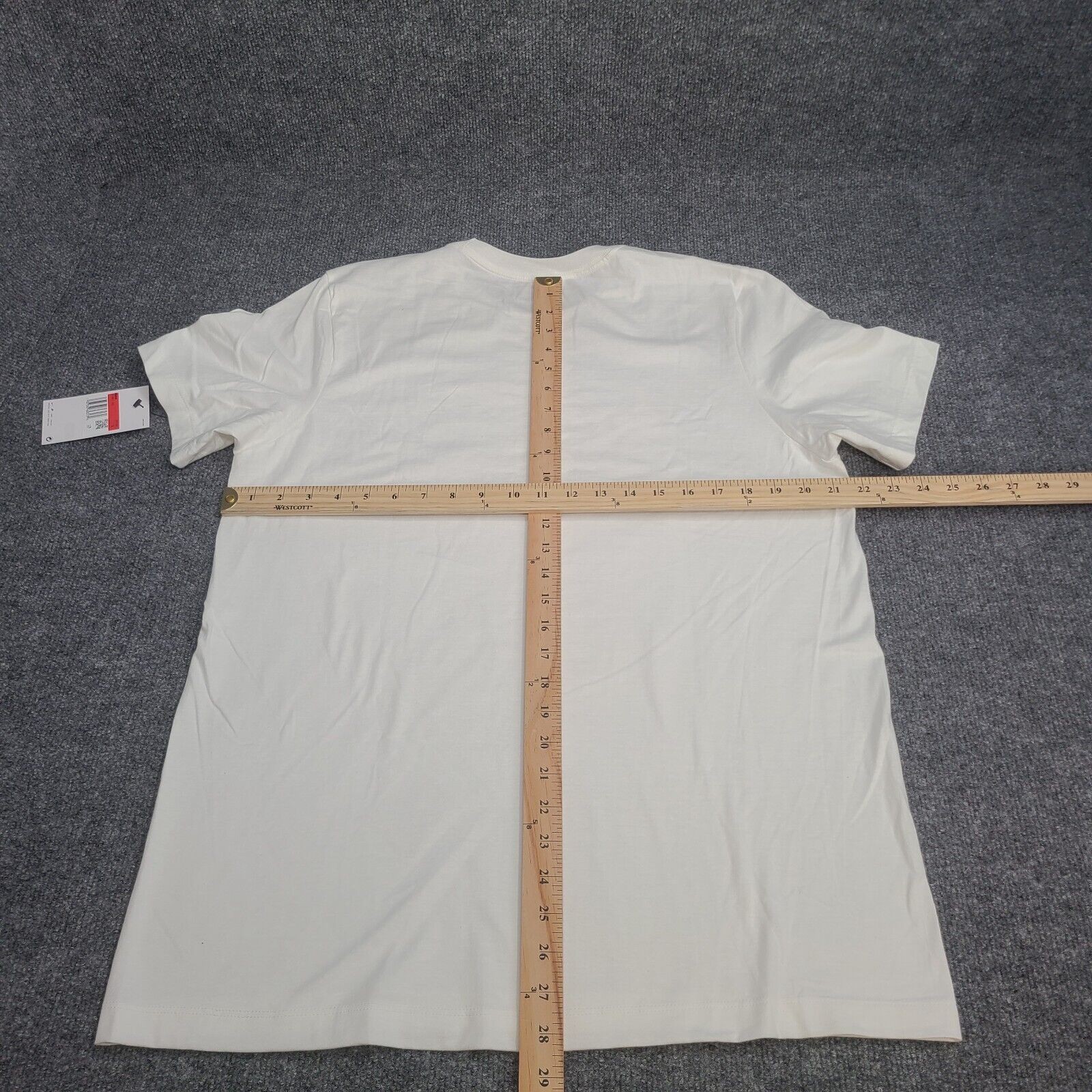 Nike Shirt Mens Large White Orange Swoosh Running Sportswear Cotton New Tee 65 thumbnail
