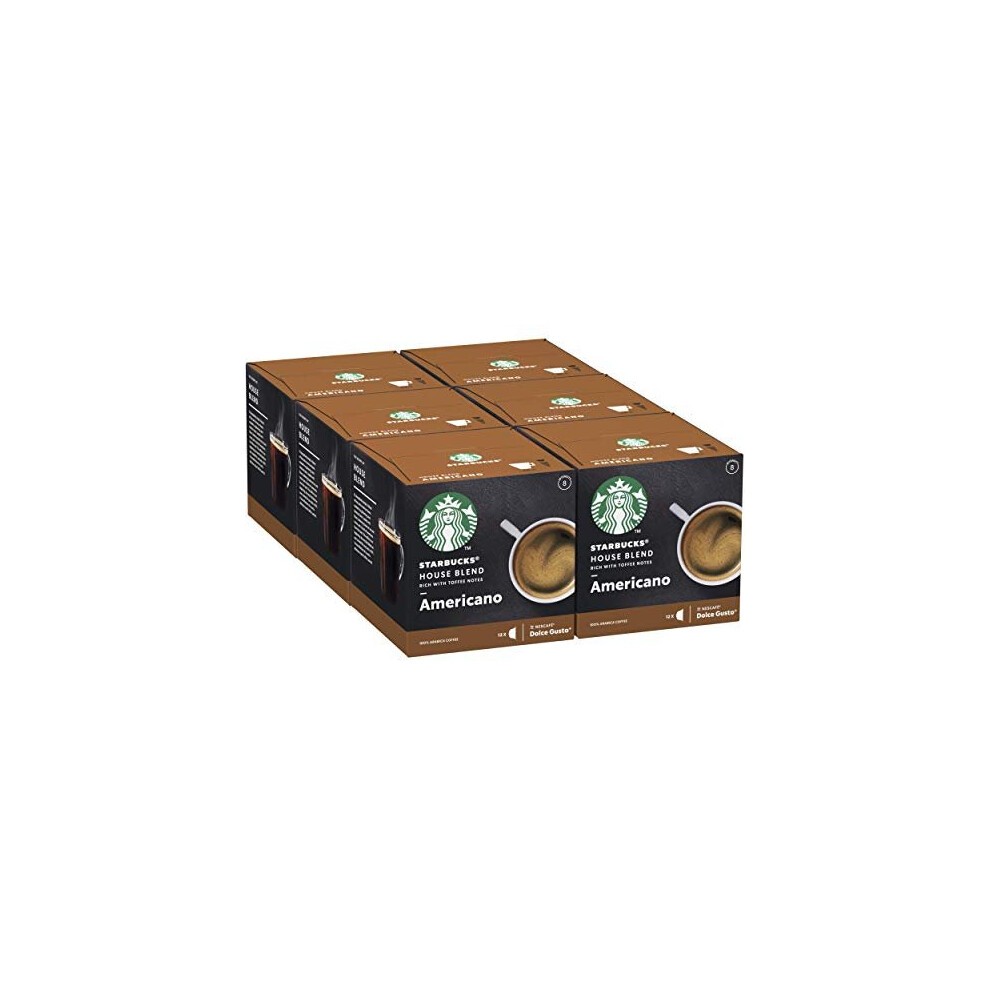 Starbucks House Blend by Nescafe Dolce Gusto Medium Roast Coffee Pods, 6 X 12 (72 Pods/72 Servings)