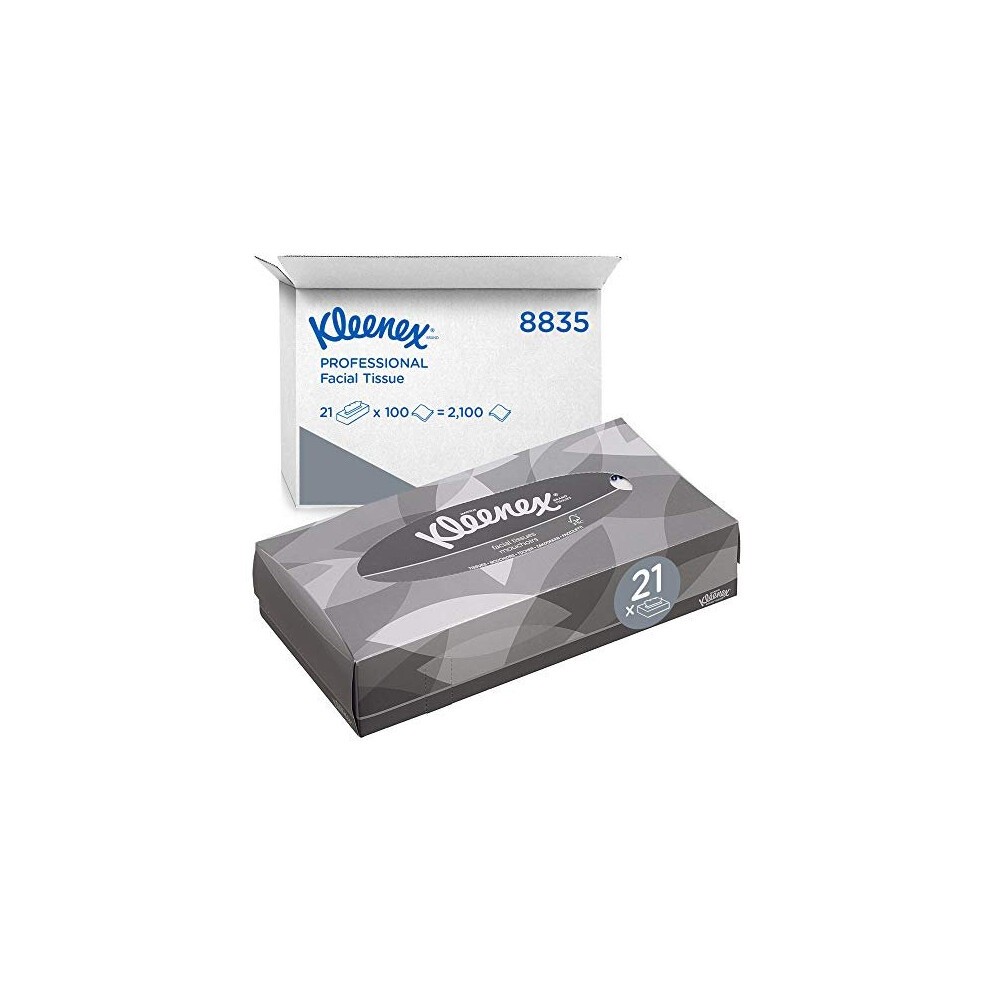 Facial Tissues 8835  2 Ply Boxed Tissues  21 Flat Tissue Boxes X 100 White Facial Tissues 2100 Sheets