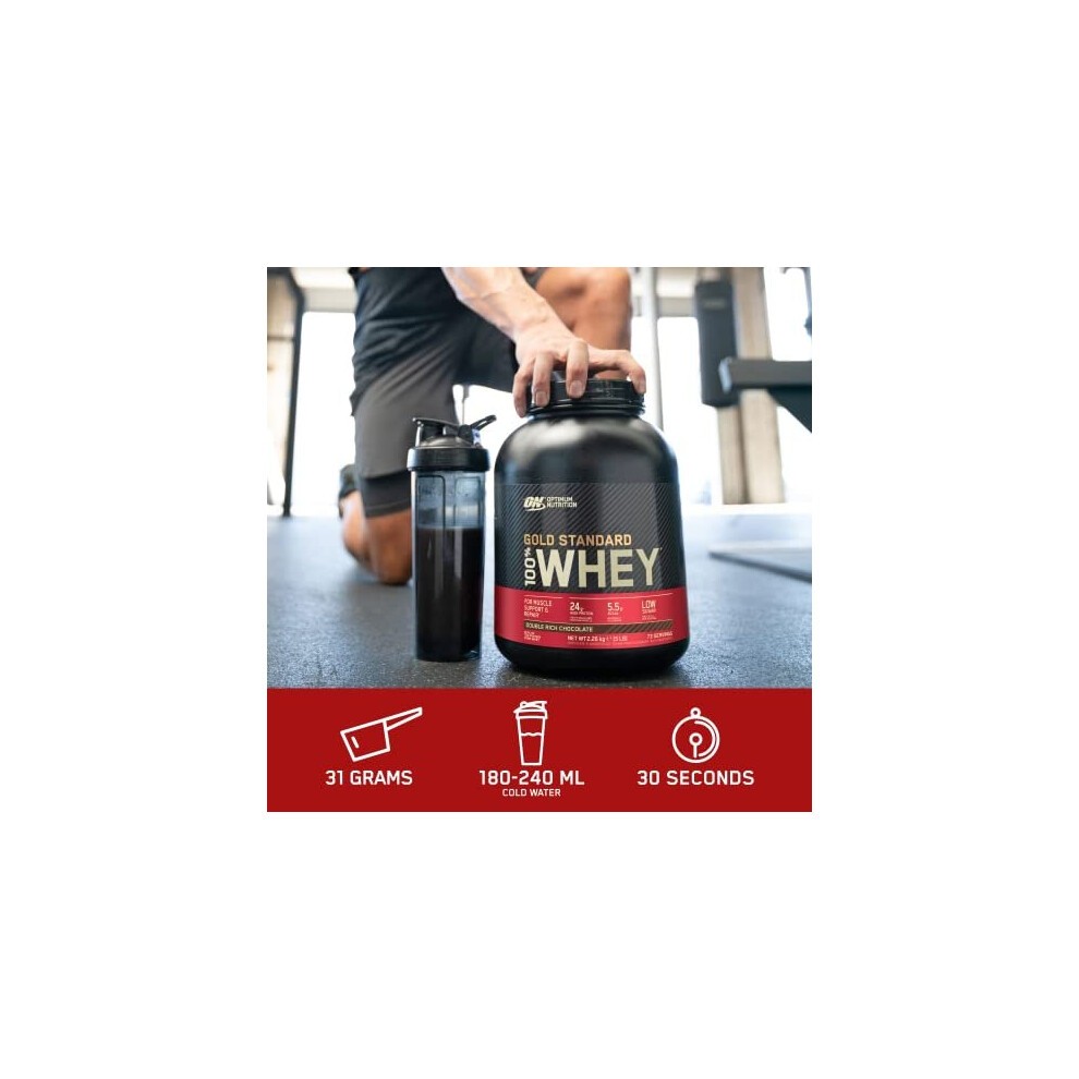 Optimum Nutrition Gold Standard 100% Whey Muscle Building and Recovery Protein Powder with Naturally Occurring Glutamine, 15 Servings, 450 G thumbnail