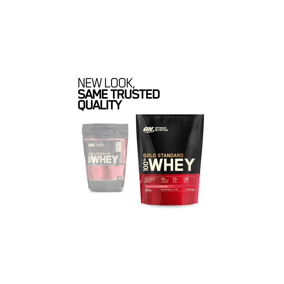 Optimum Nutrition Gold Standard 100% Whey Muscle Building and Recovery Protein Powder with Naturally Occurring Glutamine, 15 Servings, 450 G thumbnail