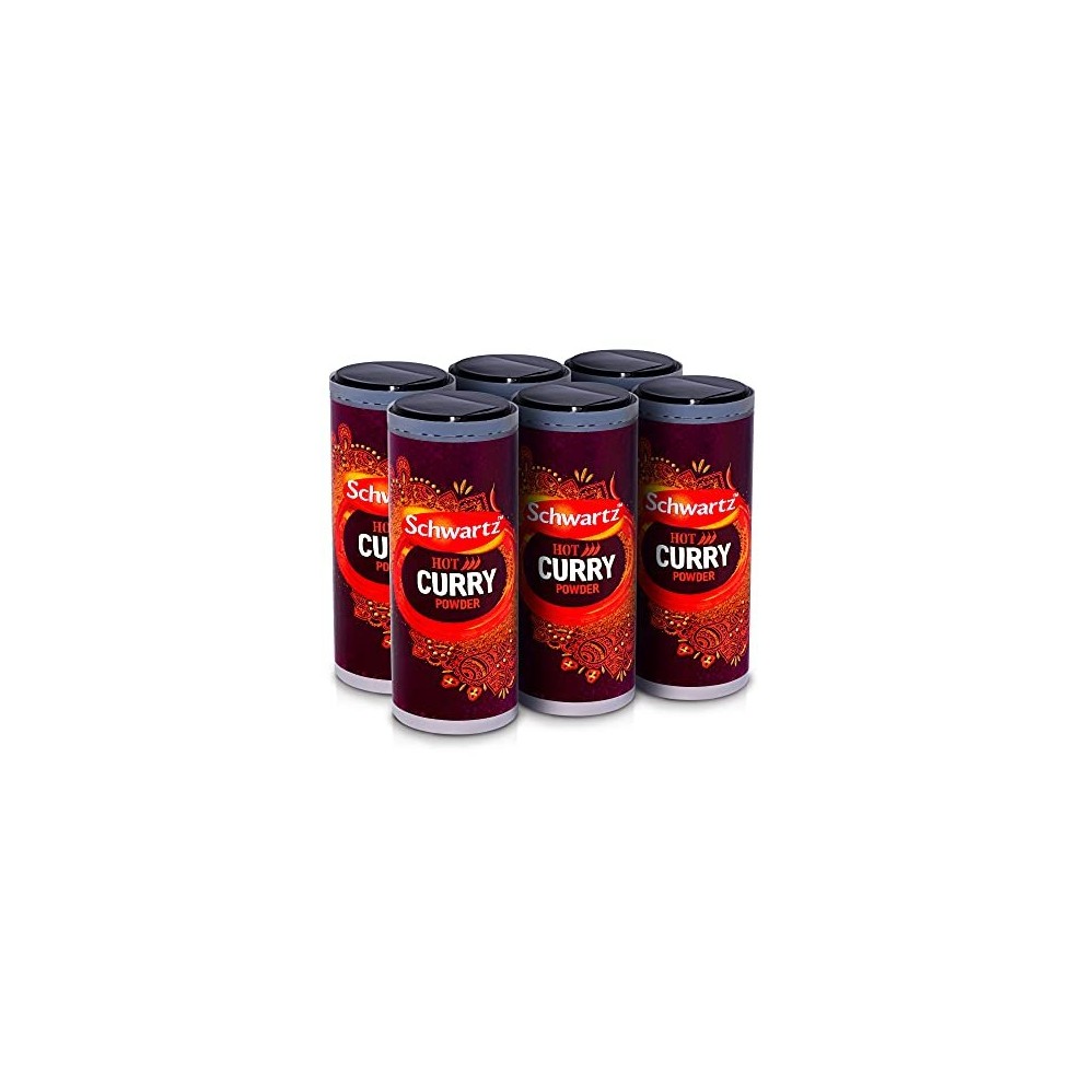Schwartz Hot Curry Powder Drum 85 G - Pack of 6 - Robust & Fragrant Blend of Ground Spices - Perfect Addition to Curries
