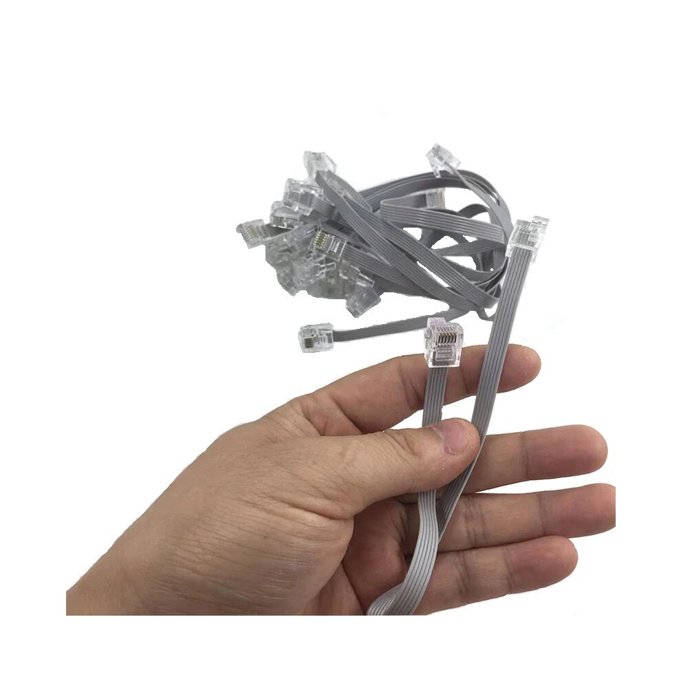 10Pcs 25cm EV3 Data Line Rj25 Crystal Connector 6p6c Flexible Cable Steam Motor Robot Building Block Part for NXT 9797 EV3 45544 thumbnail
