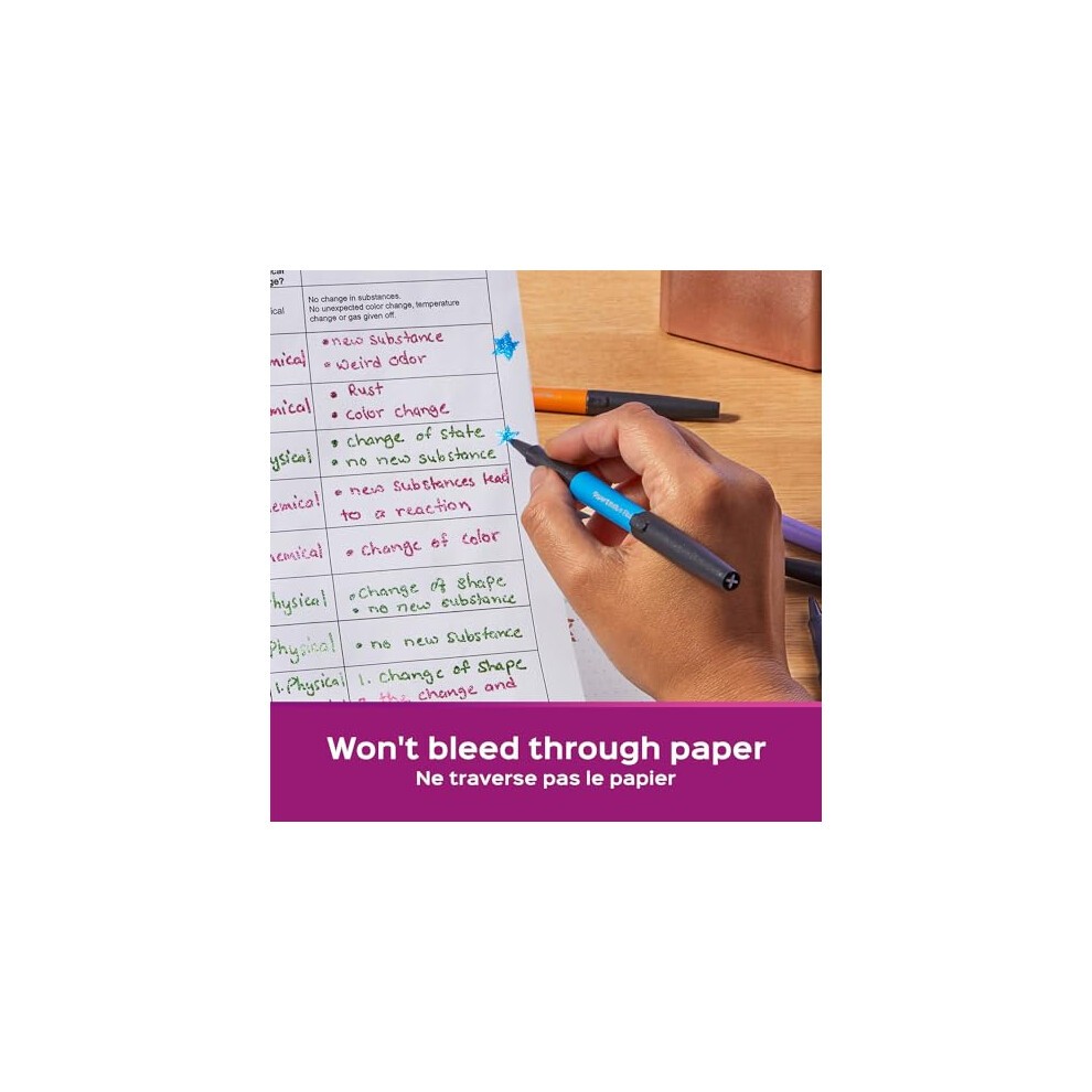 Flair Metallic Glitter Felt Tip Pens - Medium Point 1.0mm - Pack of 12 - Assorted Glittery Shiny Colours thumbnail