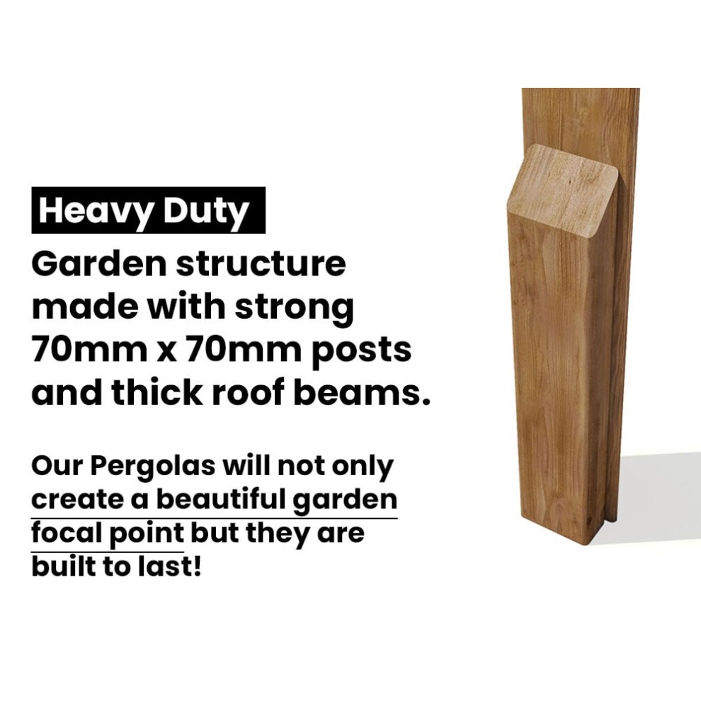 Dunster House Wooden Lean to Pergola Kit Wall Mounted 6m X 3m Heavy Duty Garden Plant Frame Utopia thumbnail