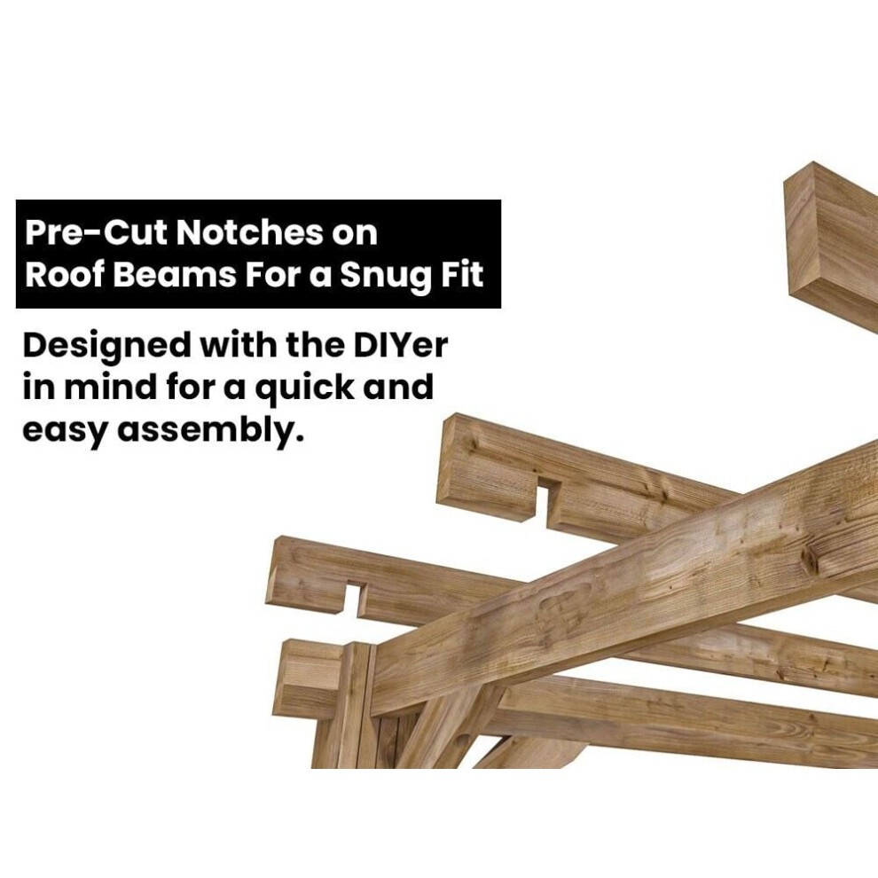 Dunster House Wooden Lean to Pergola Kit Wall Mounted 6m X 3m Heavy Duty Garden Plant Frame Utopia thumbnail