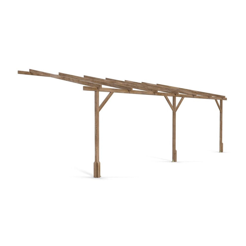 Dunster House Wooden Lean to Pergola Kit Wall Mounted 6m X 3m Heavy Duty Garden Plant Frame Utopia thumbnail