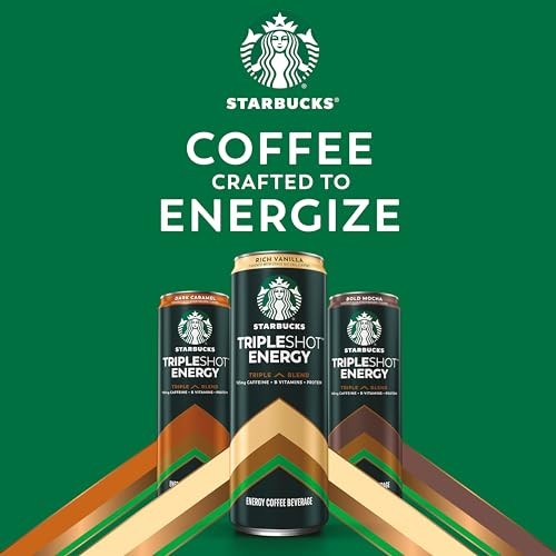 Starbucks Tripleshot Coffee Energy Drink  Dark Caramel Flavor  11 Fl Oz Cans (12 Pack)  Triple Blend  165mg Caffeine  B Vitamins  Protein  Ice Coffee thumbnail