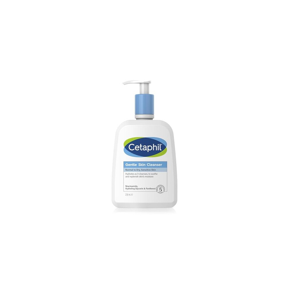 Cetaphil Gentle Skin Cleanser, 473ml, Face & Body Wash, for Normal to Dry Sensitive Skin, with Niacinamide & Glycerin, Soap Free