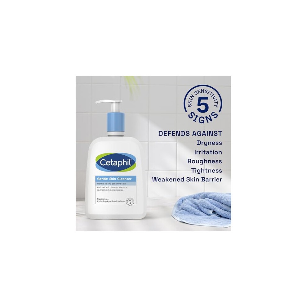 Cetaphil Gentle Skin Cleanser, 473ml, Face & Body Wash, for Normal to Dry Sensitive Skin, with Niacinamide & Glycerin, Soap Free thumbnail