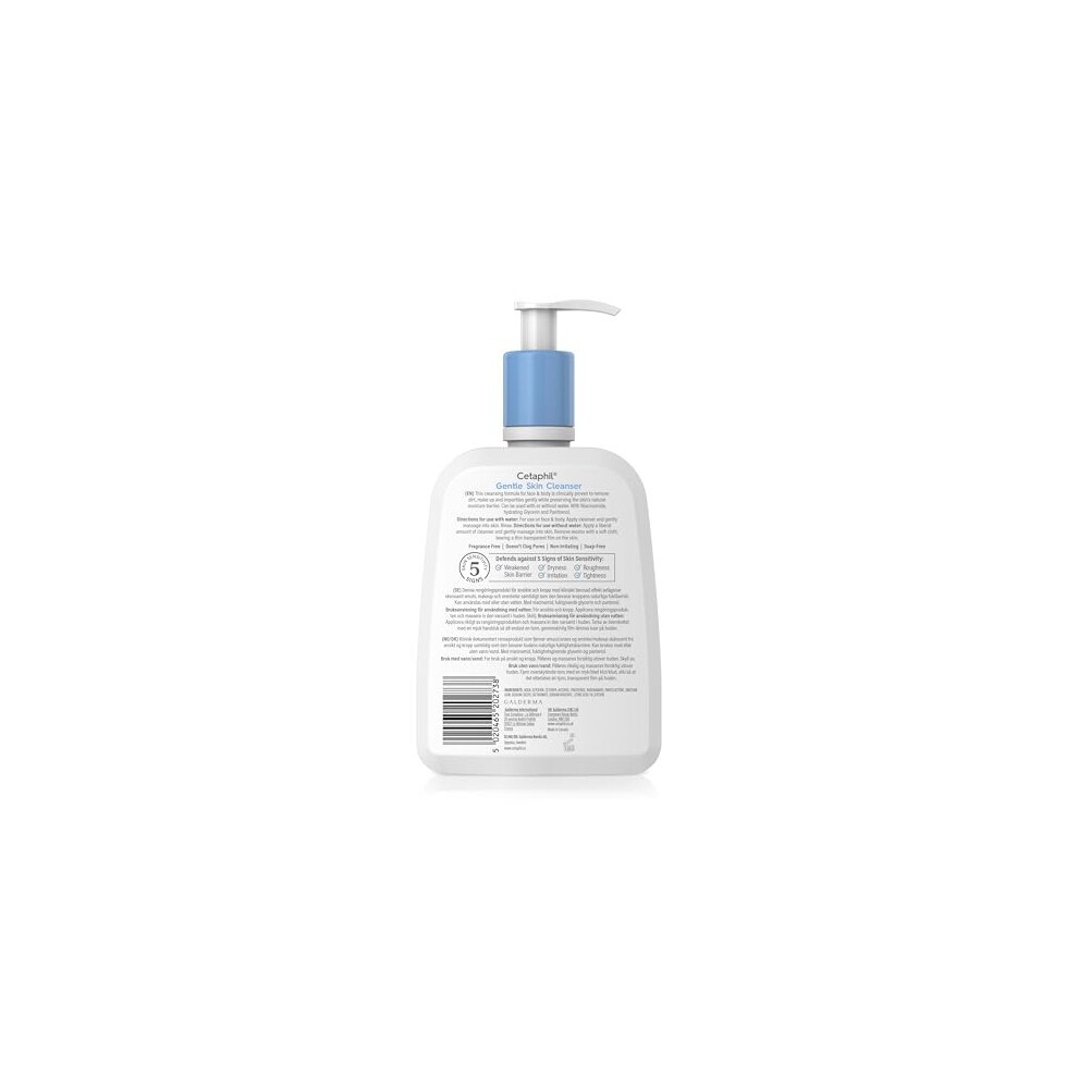 Cetaphil Gentle Skin Cleanser, 473ml, Face & Body Wash, for Normal to Dry Sensitive Skin, with Niacinamide & Glycerin, Soap Free thumbnail
