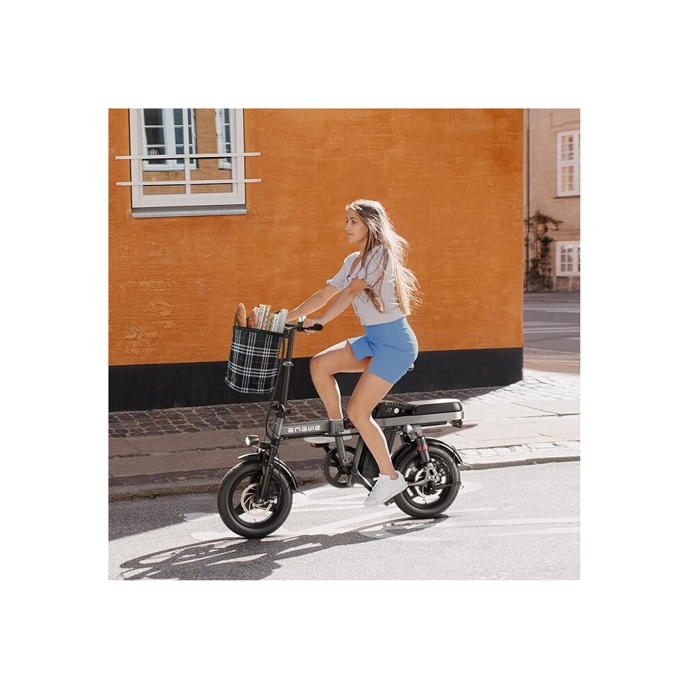 ENGWE T14 Folding Electric Bike 14'' Tires Portable E-bike, 48V 10Ah Removable Battery, 25 Km/h Speed Range of 30-70 Km, City EBike Adults Teens Grey thumbnail