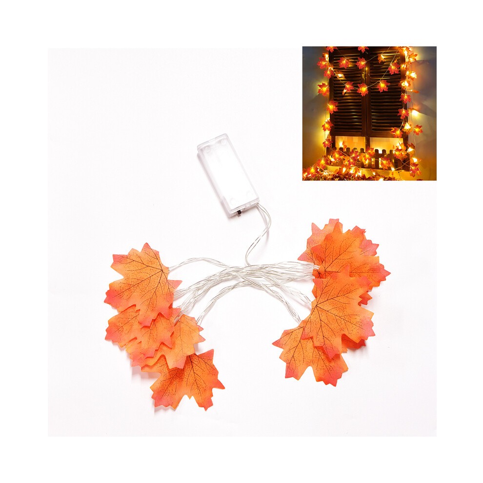 (1.5M 10Led, Maple B) 2024 Halloween Pumpkin Ghost Skeletons Bat LED Light String Festival H