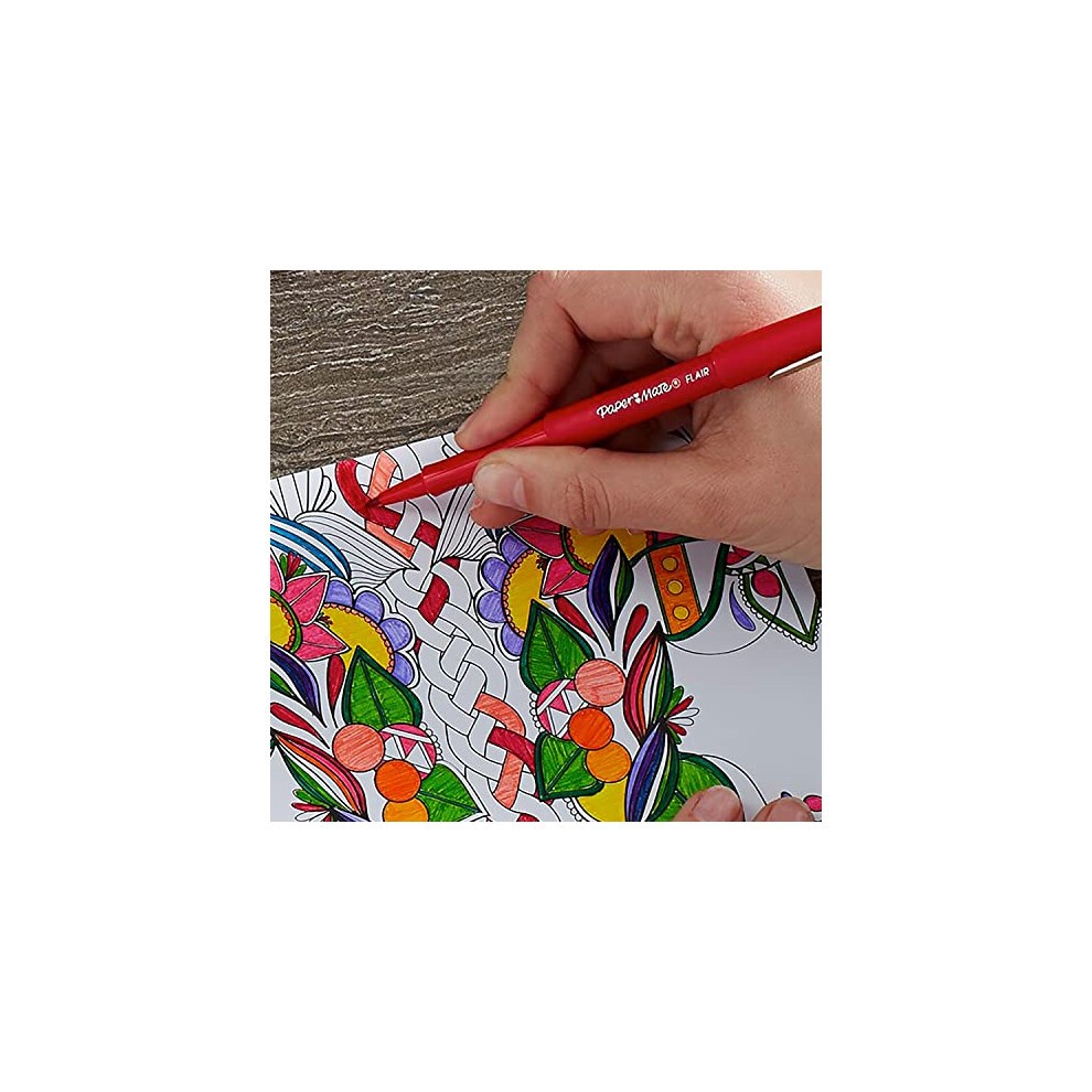 Paper Mate Flair Felt Tip Pens | Medium Point (0.7mm) | Red | 12 Count thumbnail