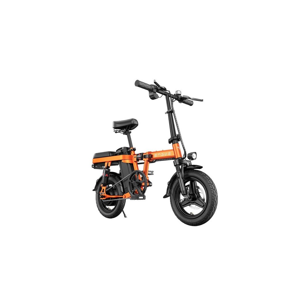 (ORANGE) ENGWE T14 Folding Electric Bike 14'' Tires Portable E-bike, 48V 10Ah Removable Battery, 25 Km/h Speed for Range of 30-70 Km, City E-Bike for