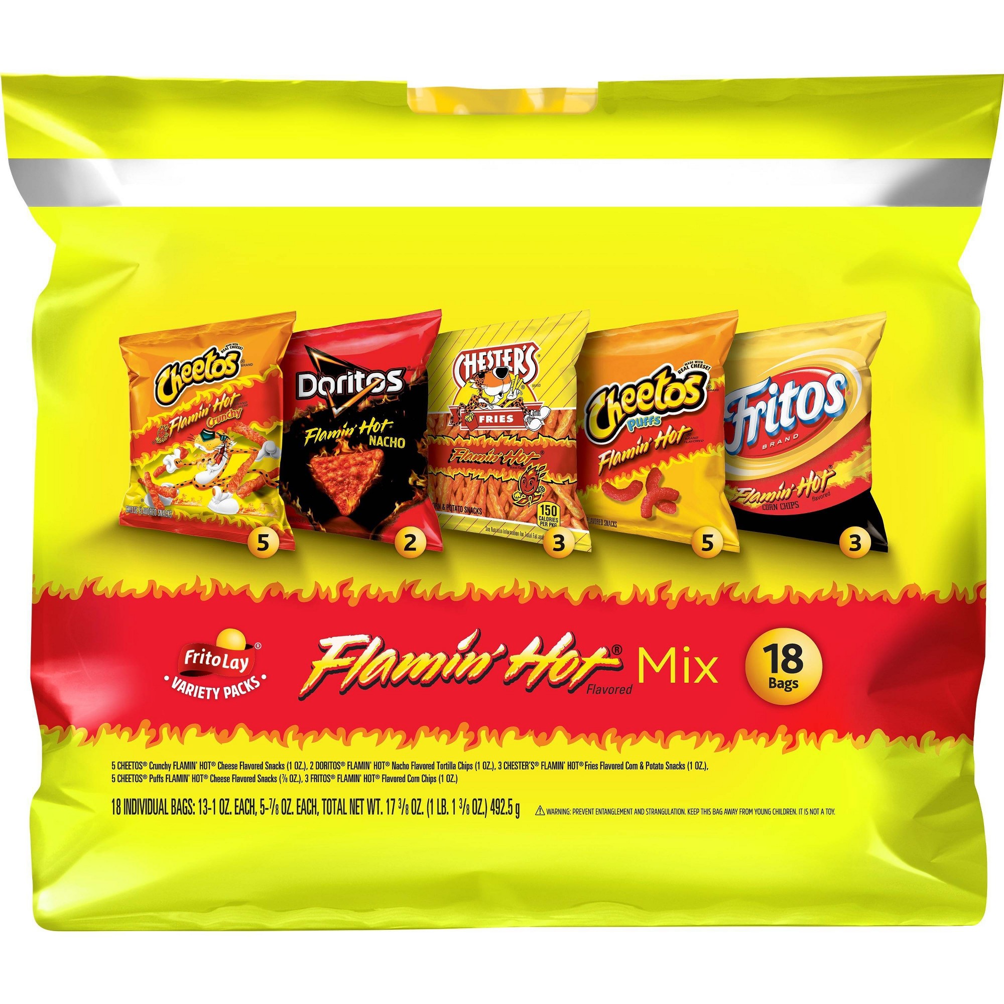 Frito-Lay Flamin  Hot Mix Snacks Variety Pack  18 Count (Assortment May Vary) thumbnail