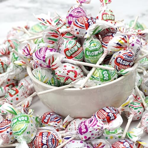 Charms Blow Pops  5lb Bulk Bag (Approx 115)  Assorted Fruit Flavored Bubble Gum Filled Lollipops  Individually Wrapped Bulk Hard Candy  the Hampton Po thumbnail