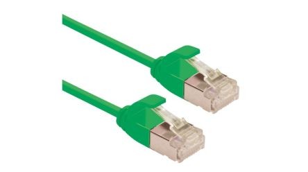 Roline RJ45, 1 M Cat6a Ethernet Cable, Green Straight to Male Straight Male, FTP Low Smoke Zero Halogen Sheath