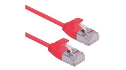 Roline RJ45, 1 M Cat6a Ethernet Cable, Red Straight to Male Straight Male, FTP Low Smoke Zero Halogen Sheath