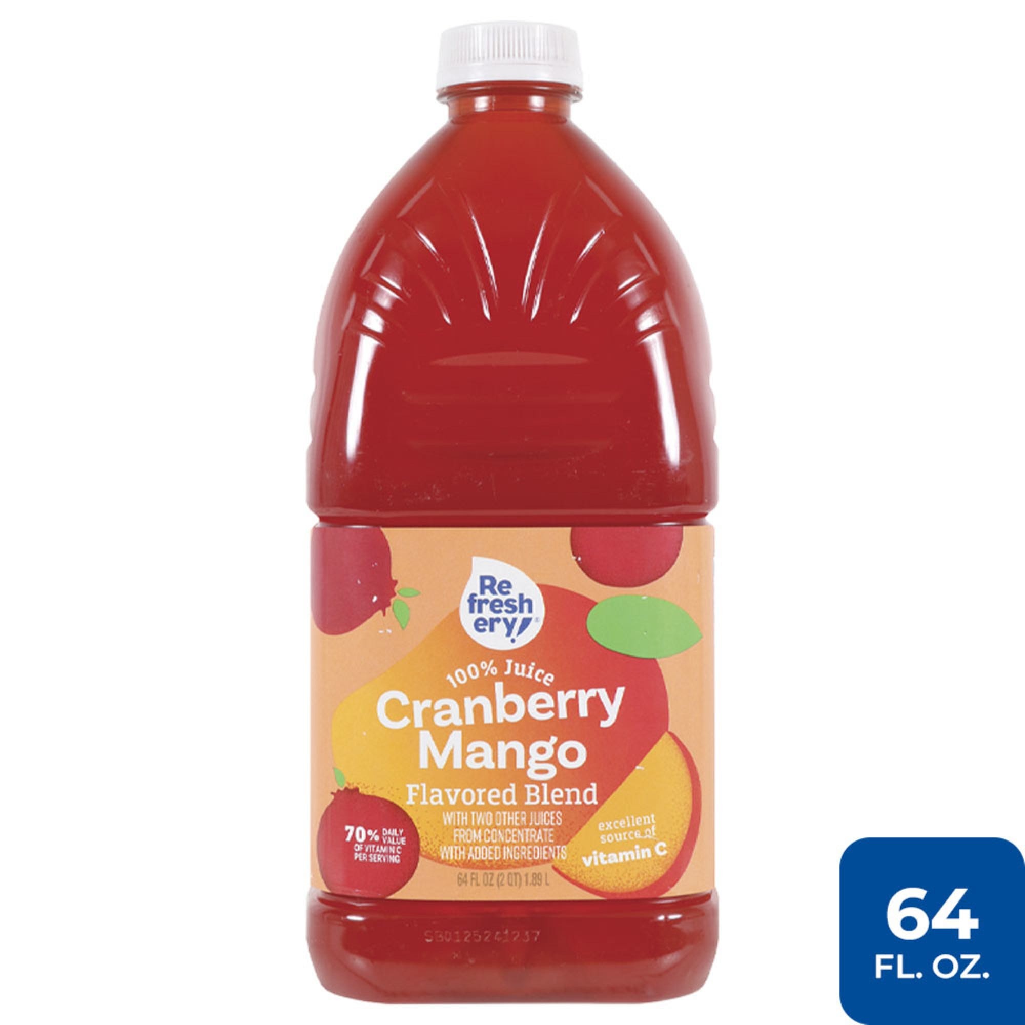 Refreshery 100% Cranberry Mango Flavored Blend Juice - 64 Fl Oz