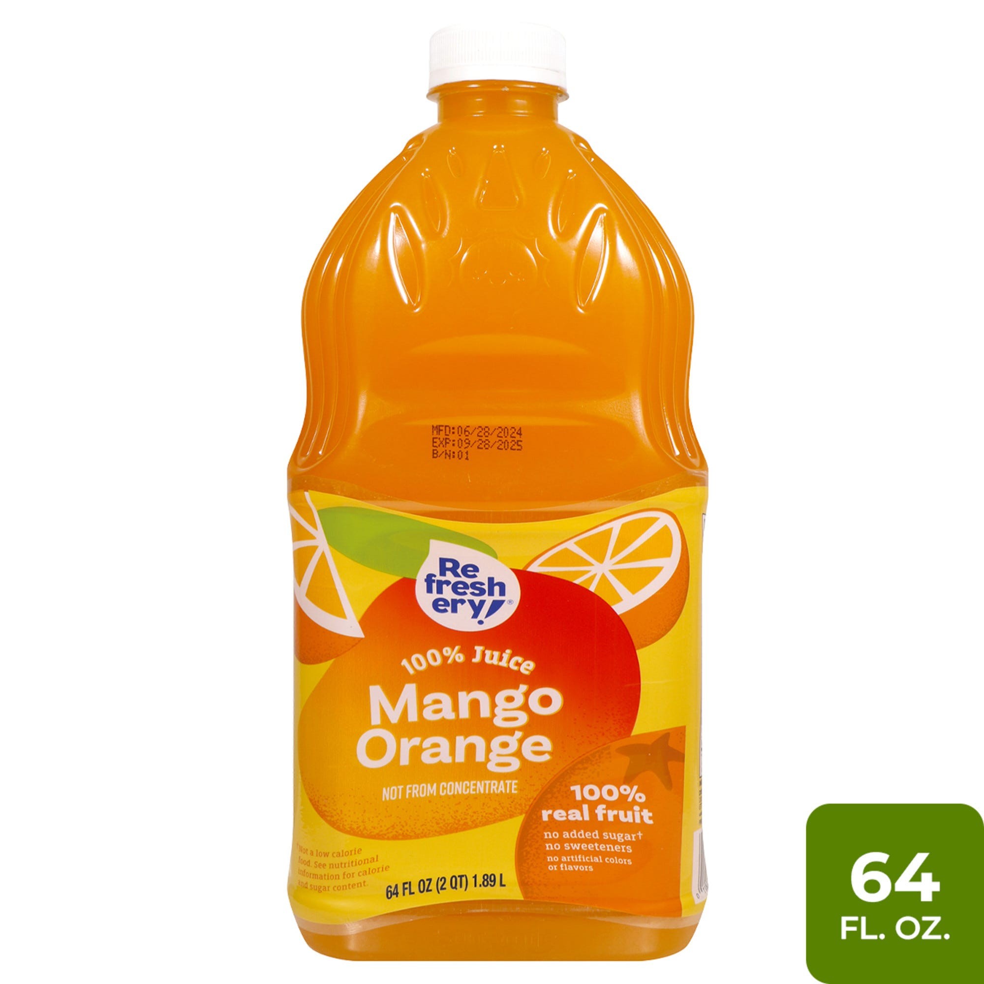 Refreshery 100% Juice - Mango, Orange, 64 Fl Oz