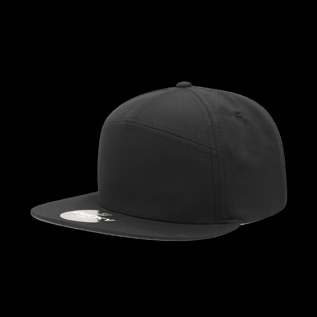 Decky 6229 7 Panel High Profile Structured Performance Cap-Black