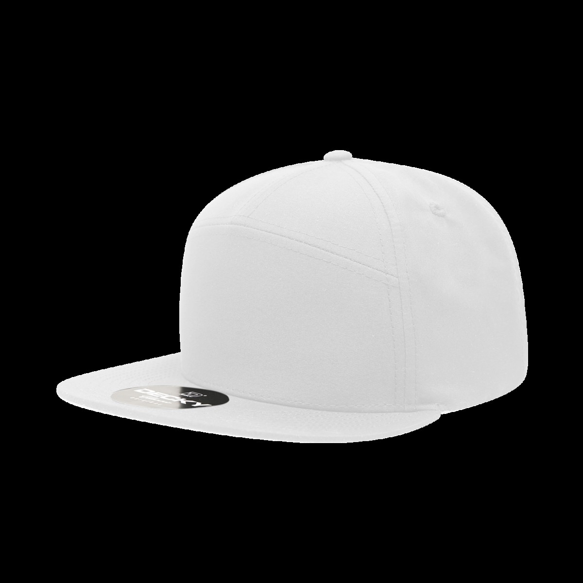 Decky 6229 7 Panel High Profile Structured Performance Cap-White