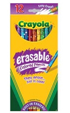 Formerly Binney & Smith  12 Ct. Erasable Colored Pencils