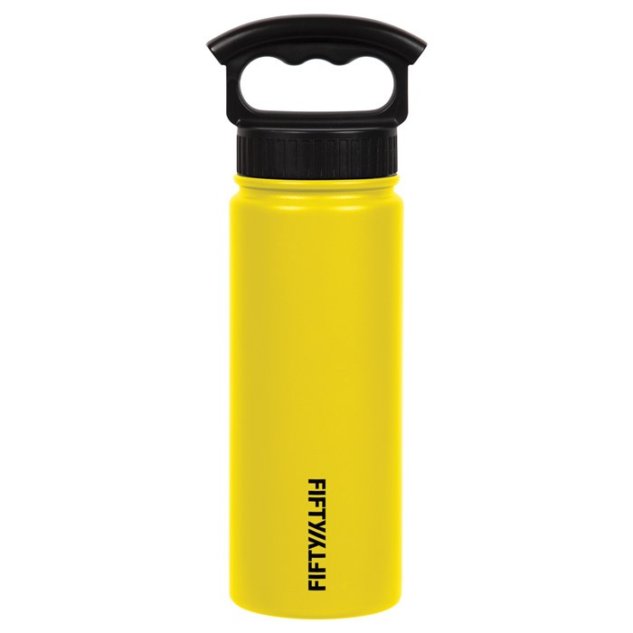 Fifty-Fifty  18 Oz Insulated Bottle with 3-Finger Grip Cap, Coral